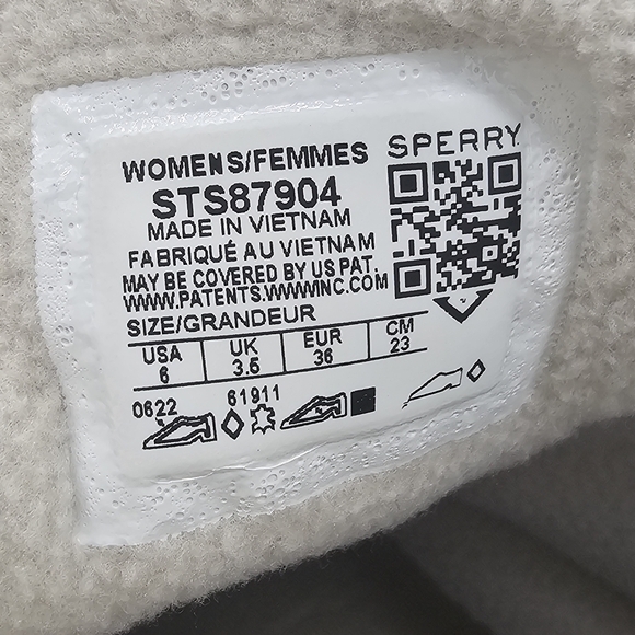 Sperry Saltwater Shimmer Leather Duck Boots Ivory Size 6 - Picture 8 of 9